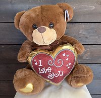 Floral I Love You Teddy Bear - Small