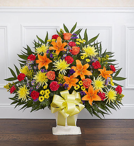 Heartfelt Tribute&trade; Floor Basket- Bright