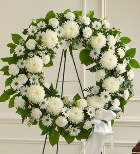 Serene Blessings White Standing Wreath