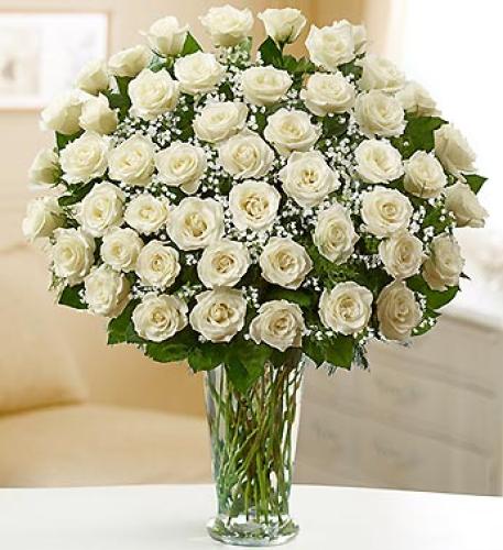 Ultimate Elegance&trade; Premium Long Stem White Roses