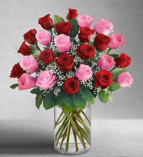 Ultimate Elegance&trade; Long Stem Pink &amp; Red Roses