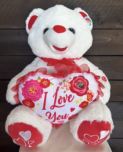 Floral I Love You Teddy Bear - Small
